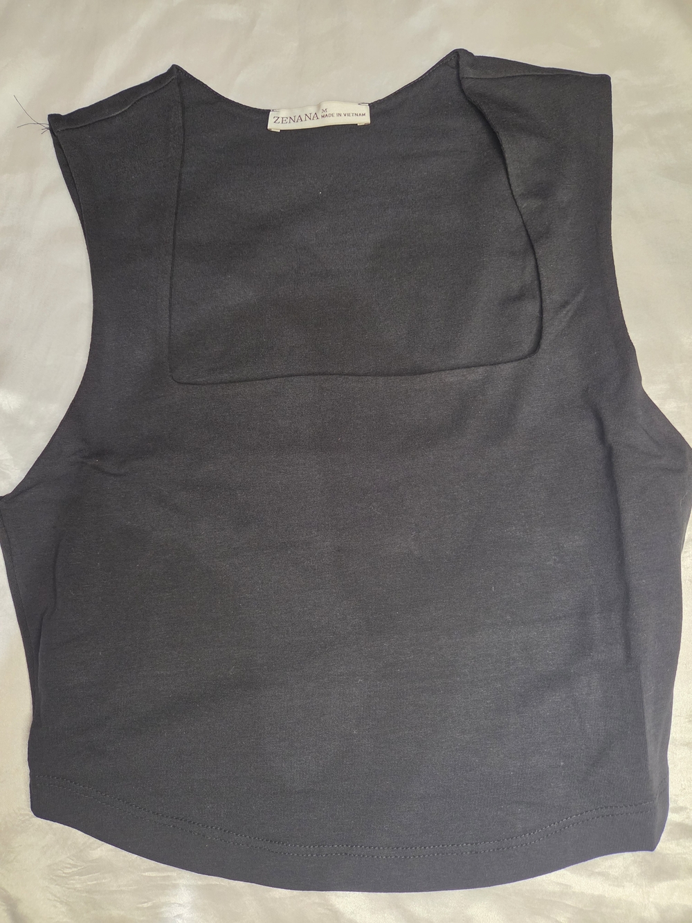 Zenana Outfitters Black Square-Neck Sleeveless Tank